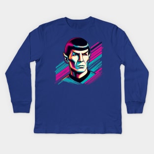 Mr. Spock - South Beach Colors Kids Long Sleeve T-Shirt
